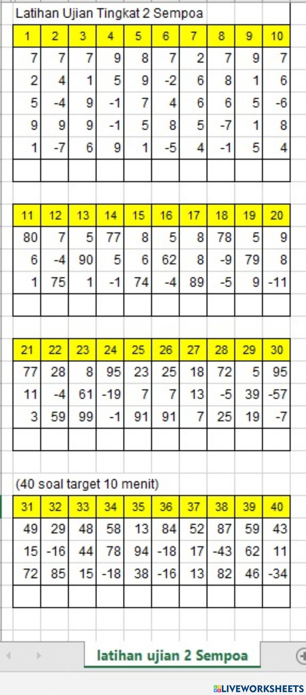 Latihan ujian tingkat 2 A