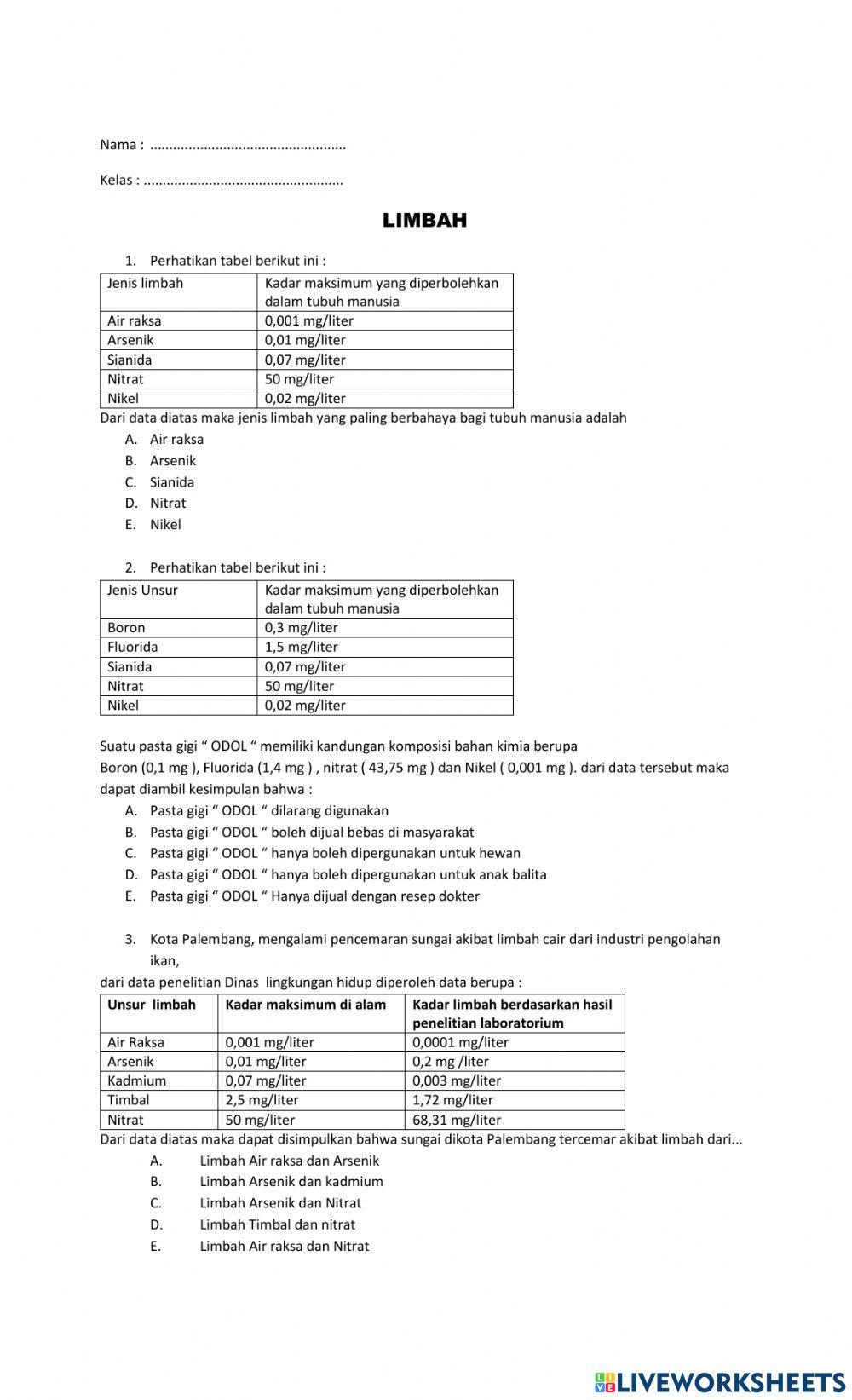 Soal limbah