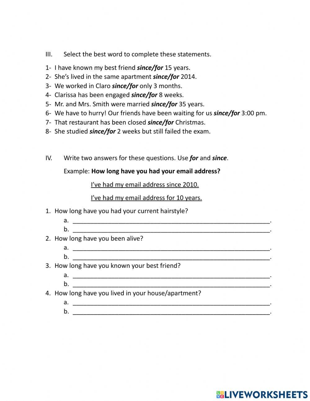 Present perfect and simple past