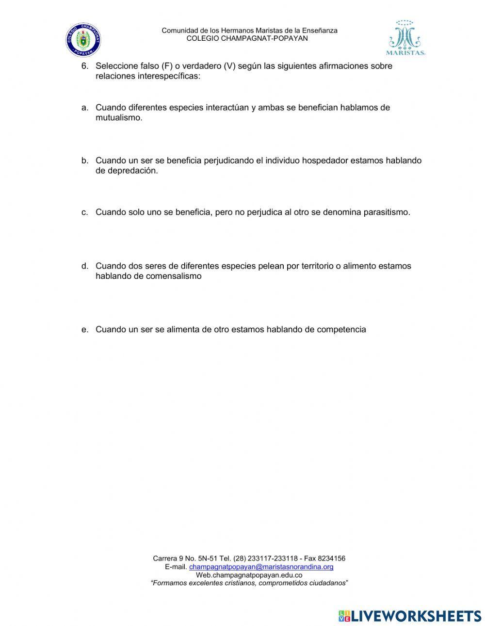 Relaciones intraespecíficas e interespecíficas