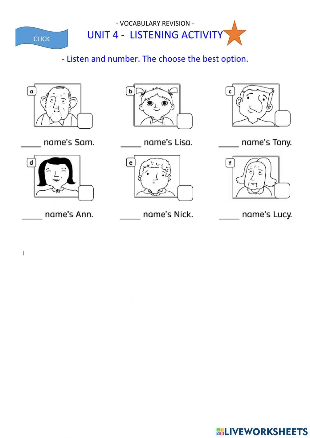 Unit 4 Listening revision