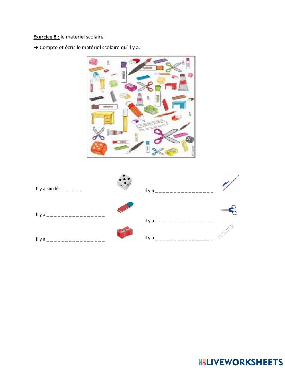 Le matériel scolaire