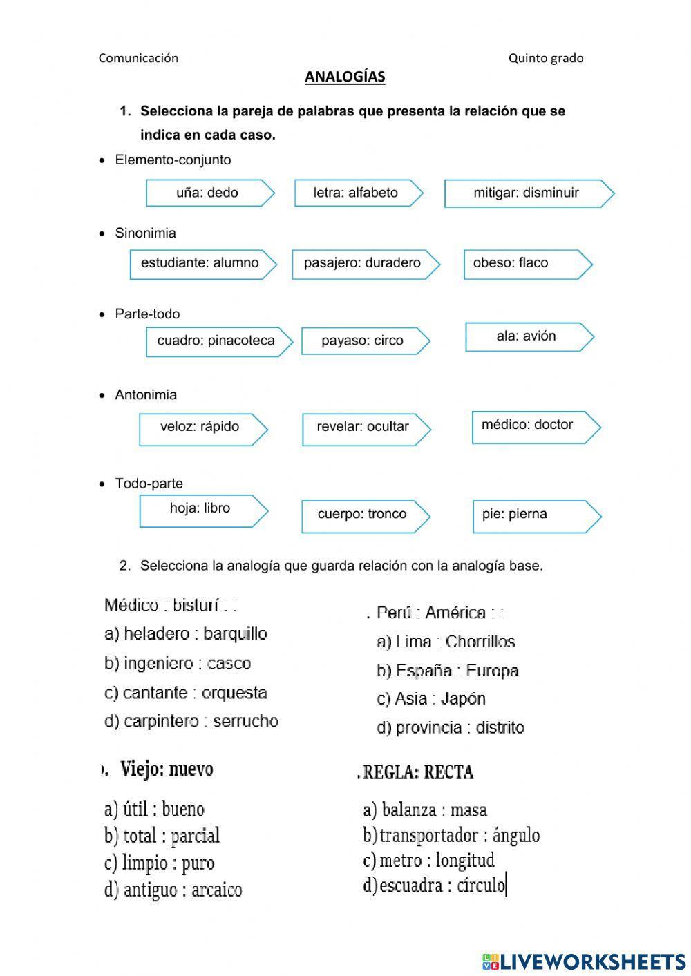 Prueba de analogías