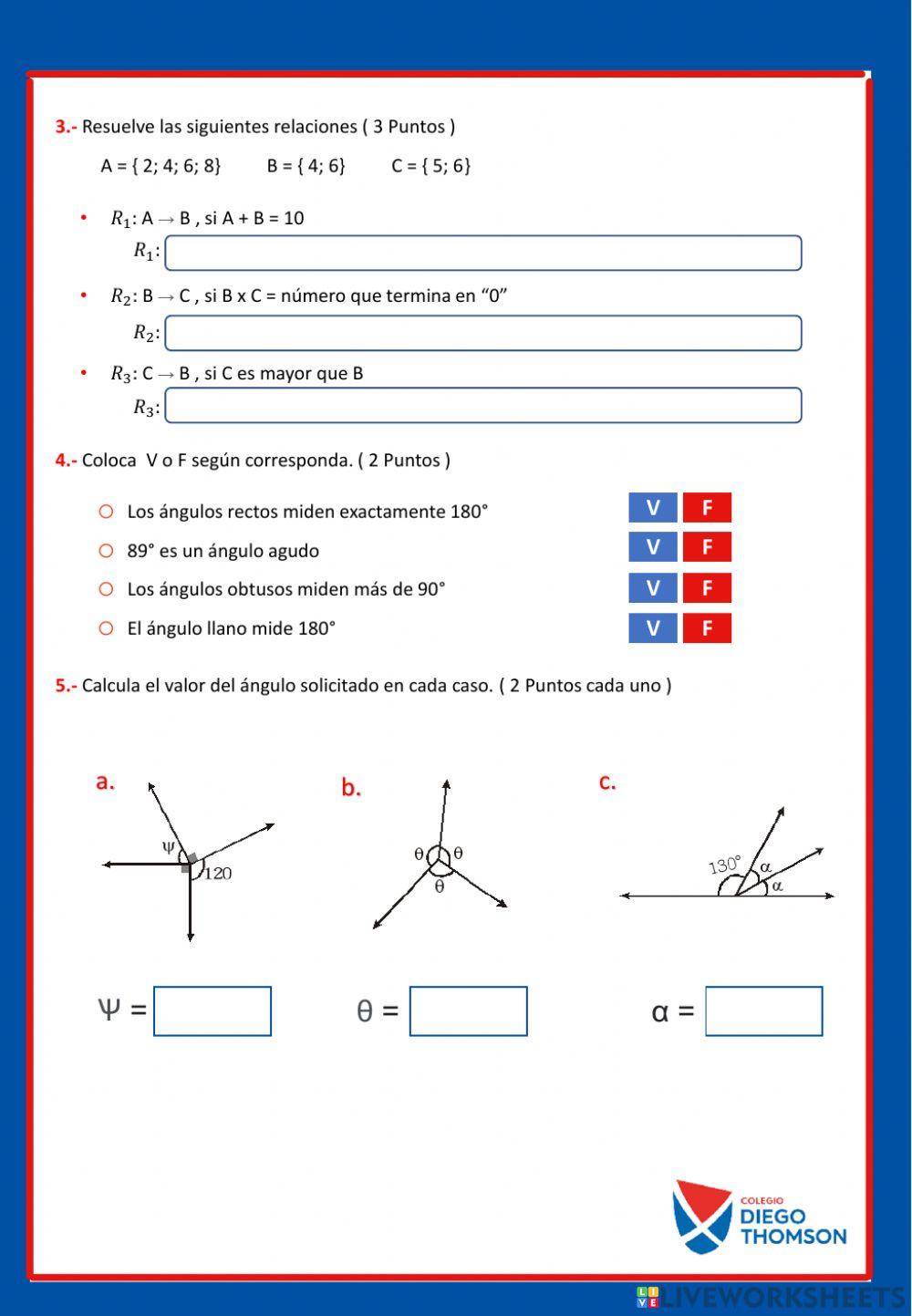 Examen mayo 6to Geometría