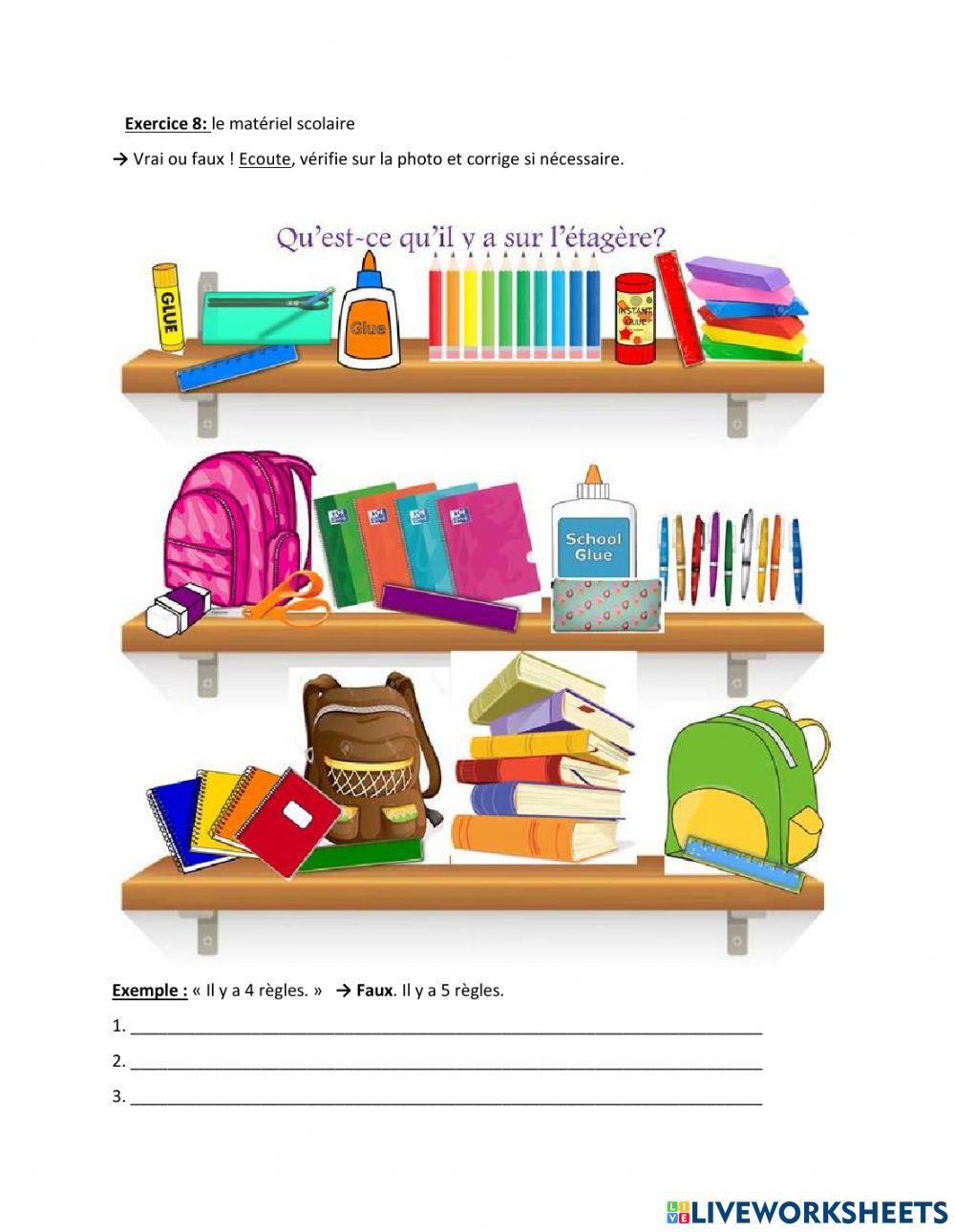 Le matériel scolaire