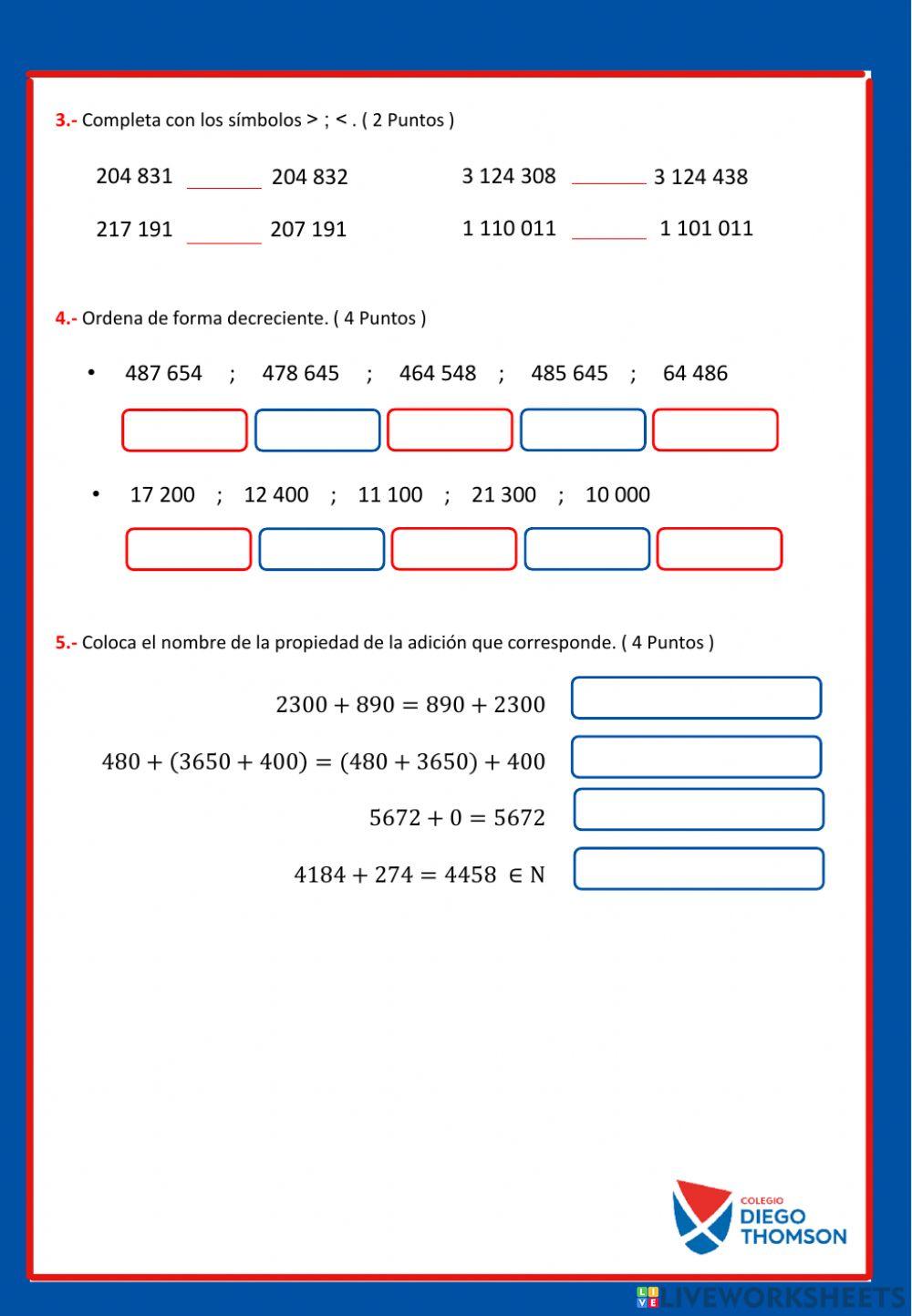 Examen mayo 4to Aritmética