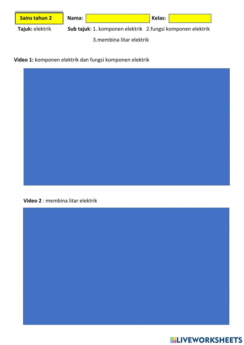 Komponen dan fungsi komponen elektrik serta membina litar elektrik