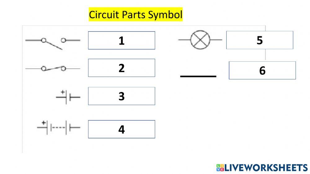 Circuit Parts Symbols worksheet | Live Worksheets