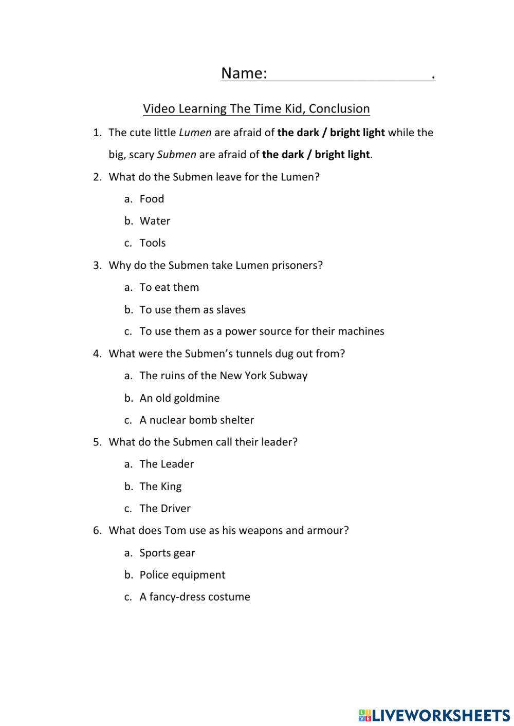 The Time Kid Conclusion