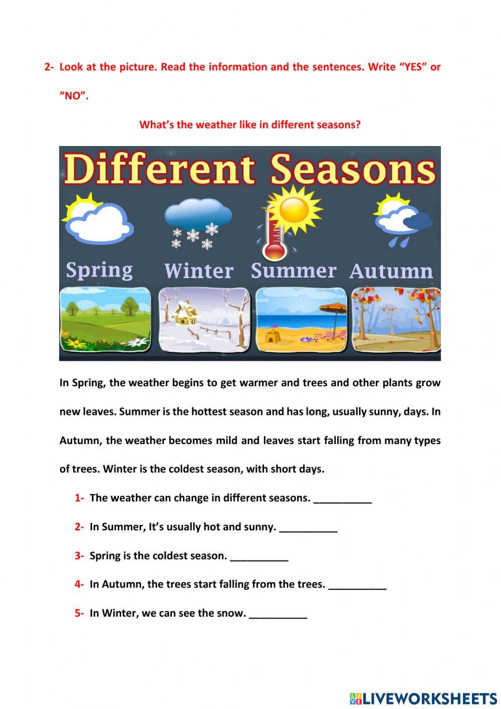 Weather in different seasons
