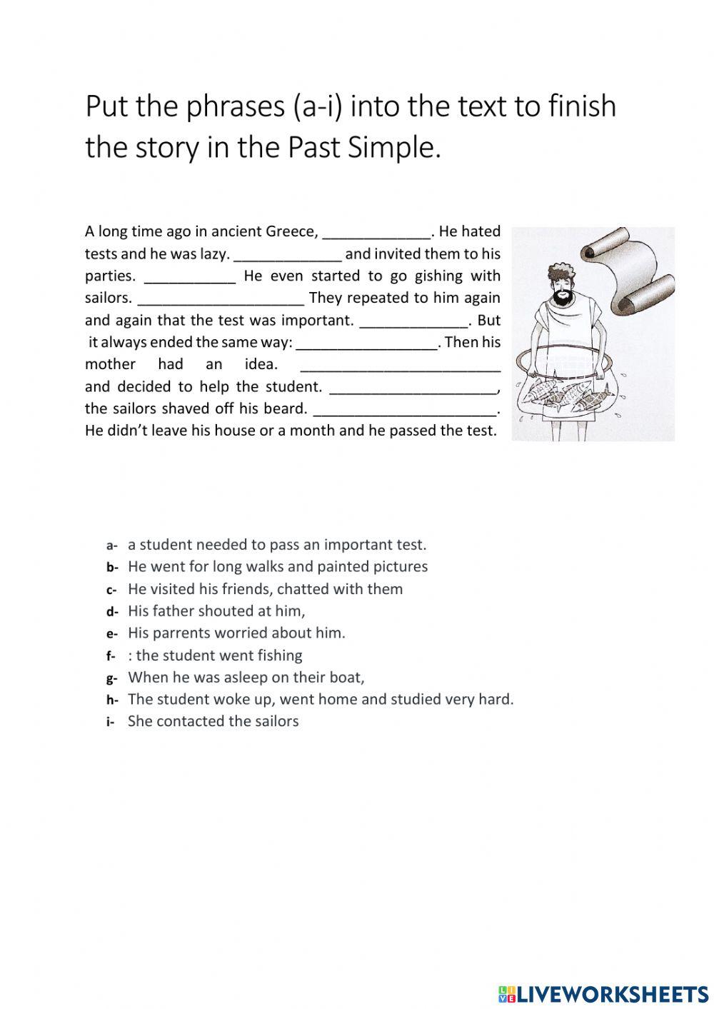 Ancient student, reading activity