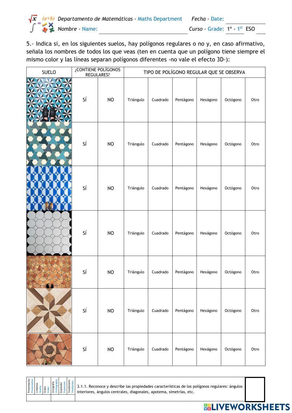 Geometría Polígonos regulares