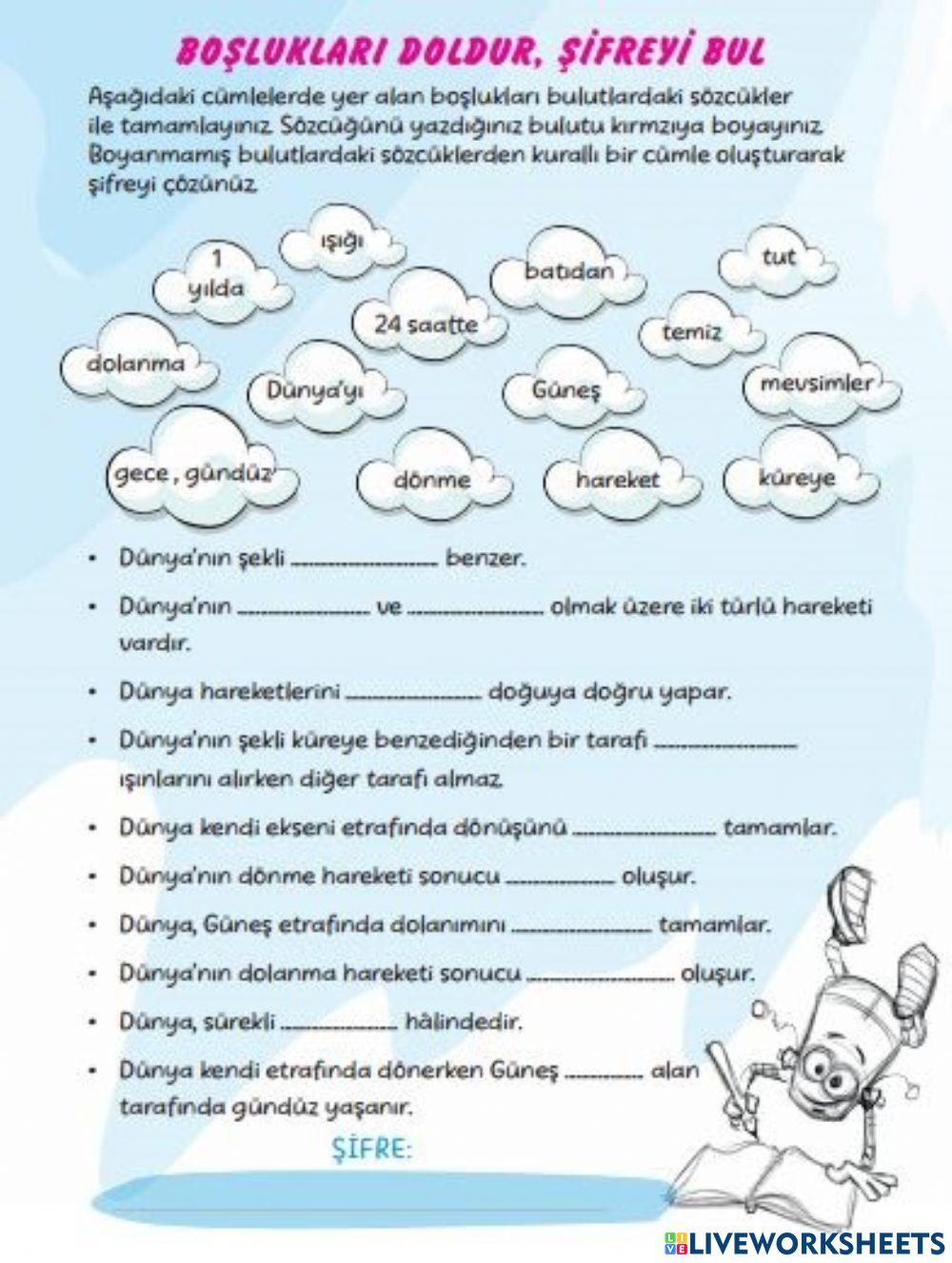 Dünya'nın Hareketleri Boşluk Doldurma