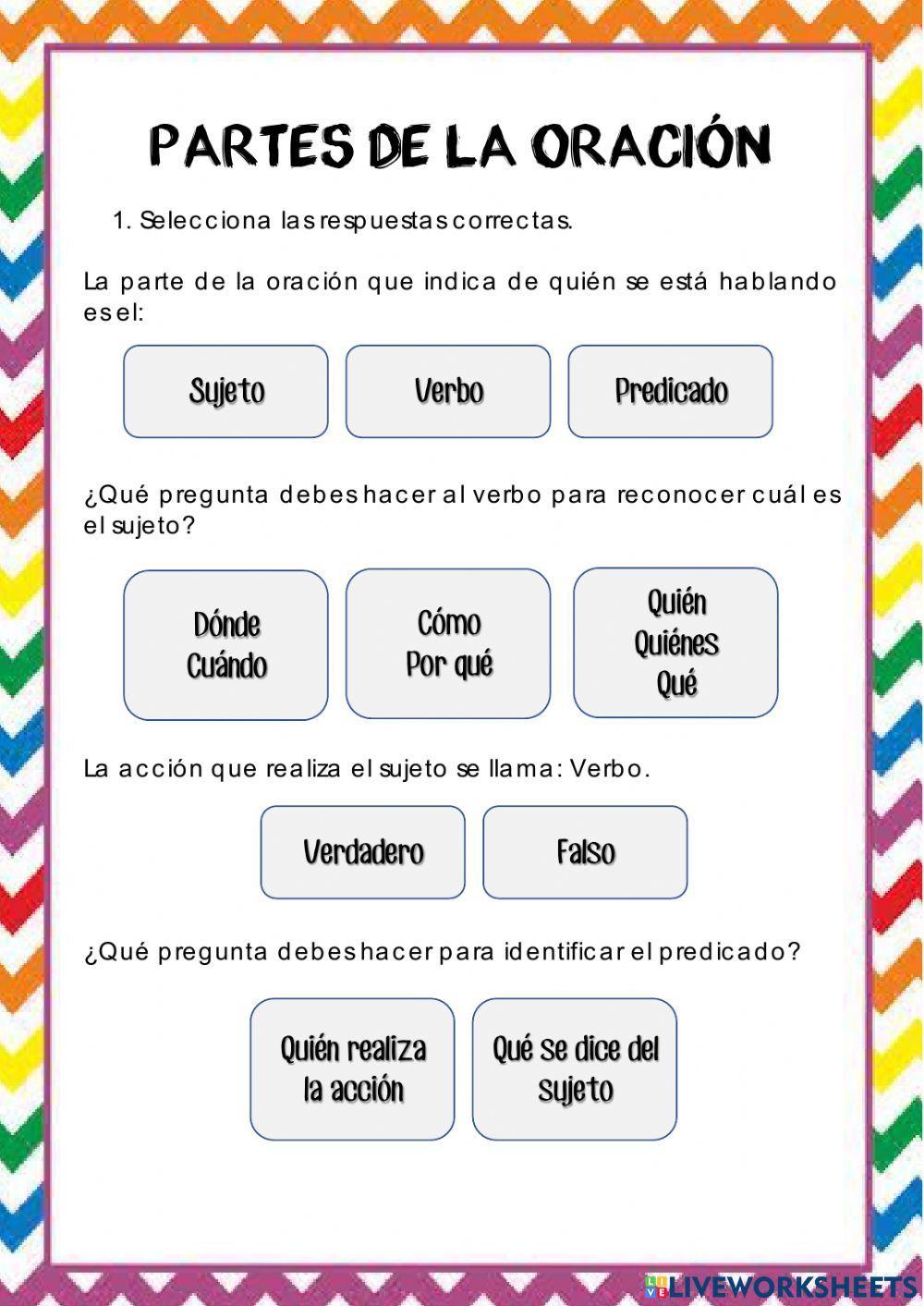 Partes de la oración