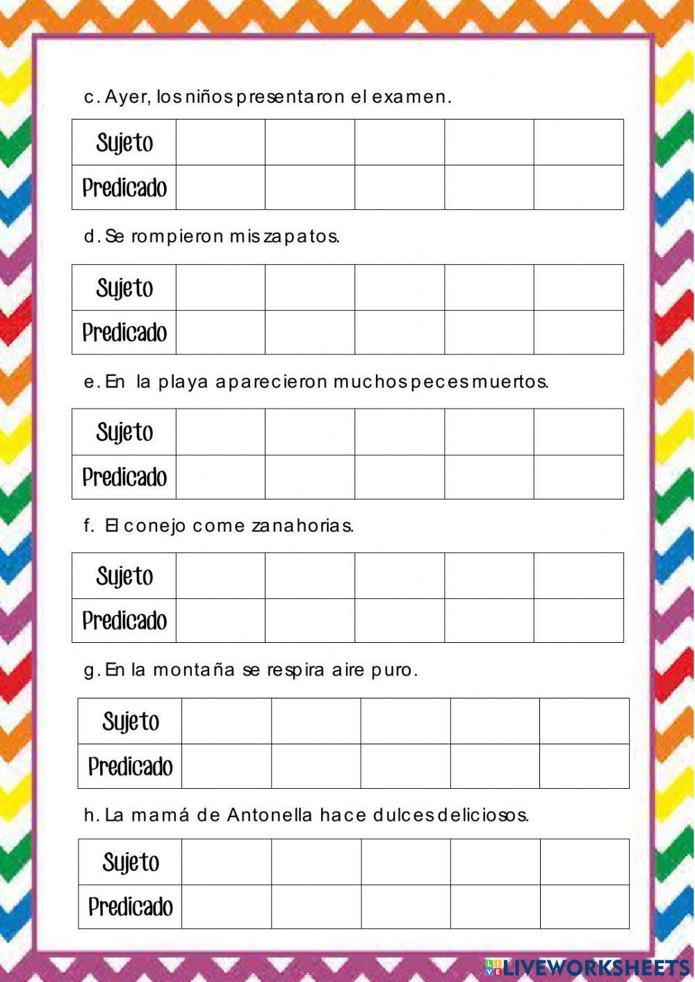 Partes de la oración