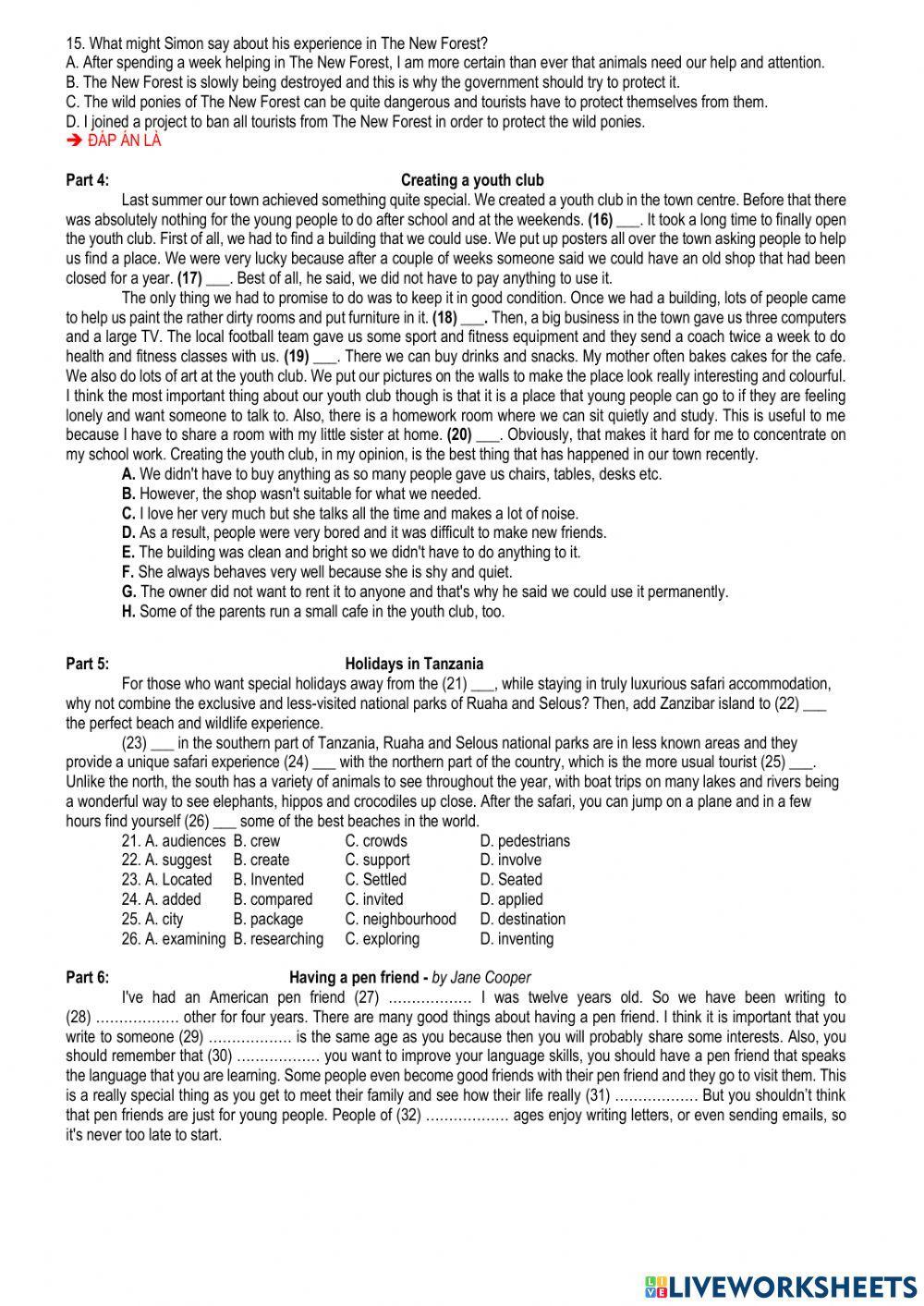 Simply Pet - Test 1 - Reading + Listening