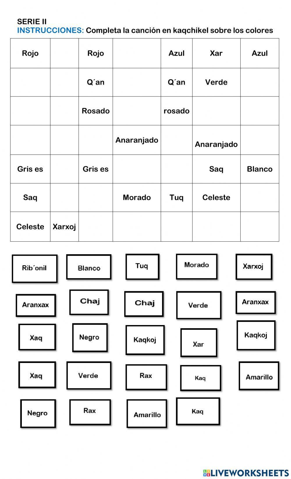 Colores en kaqchikel