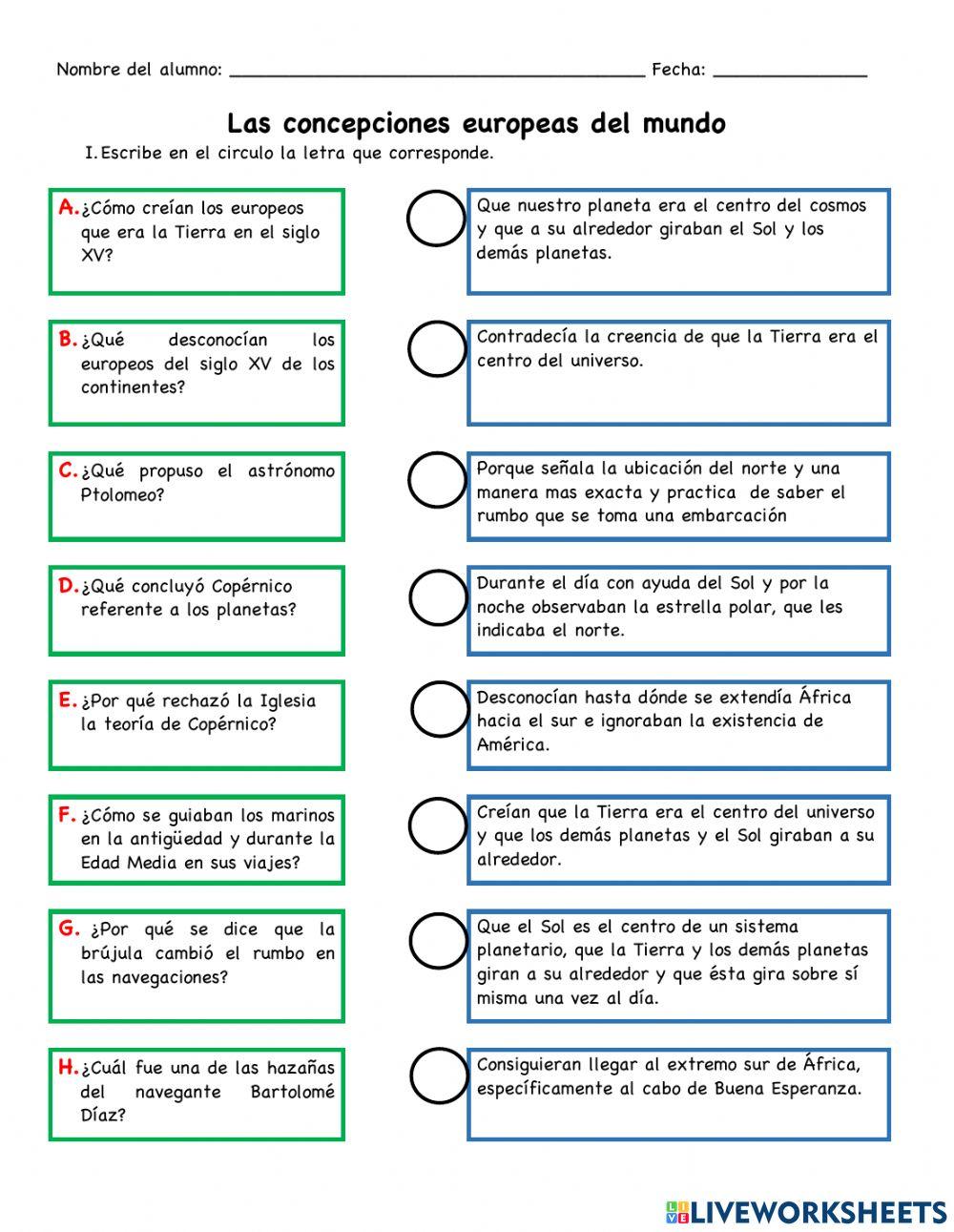 Las concepciones europeas del mundo