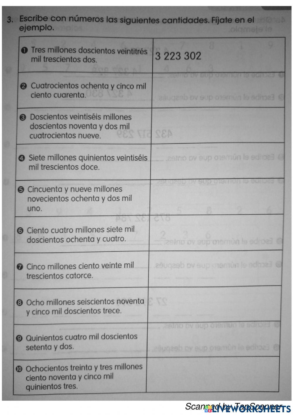 Números naturales hasta 9 cifras