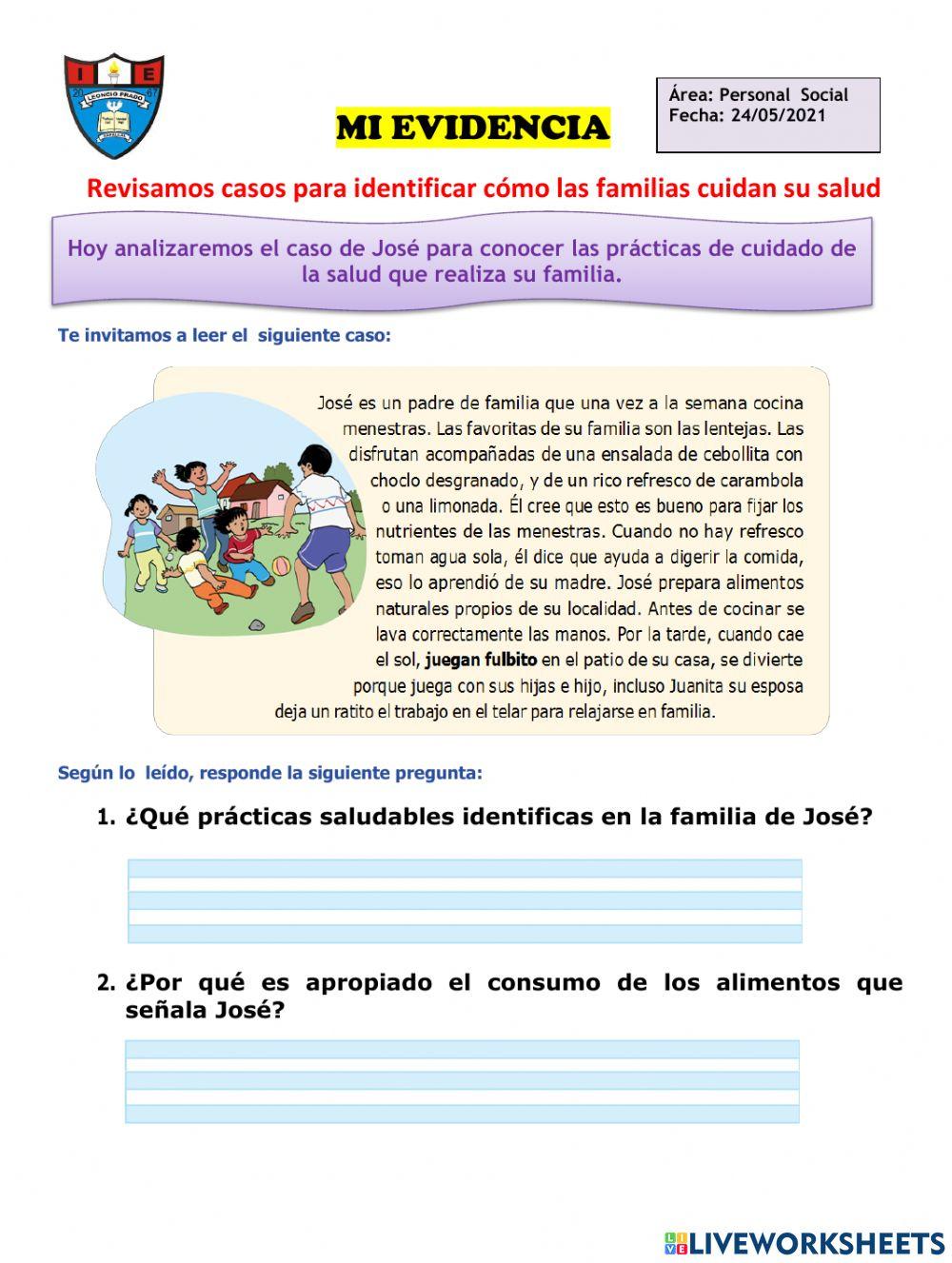 Casos para identificar como la familia cuida su salud