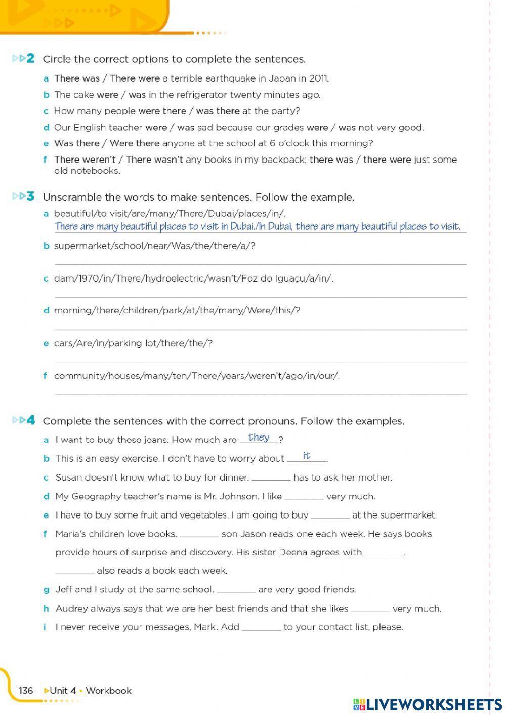 Workbook -pages 135-136 - 7º ano