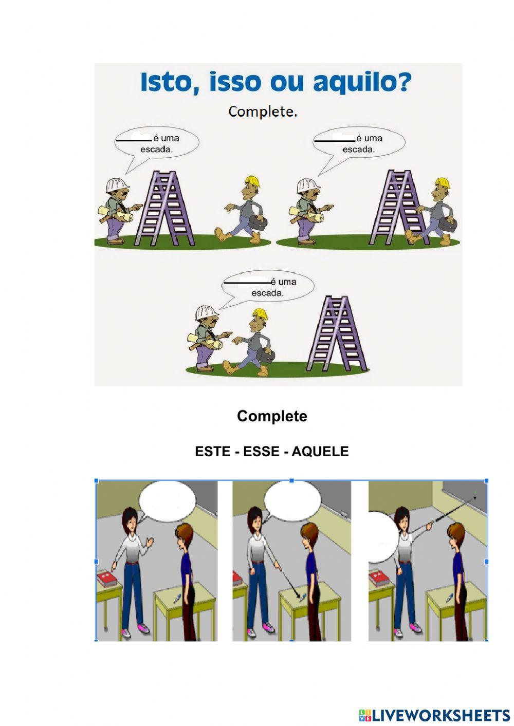 Pronomes demonstrativos