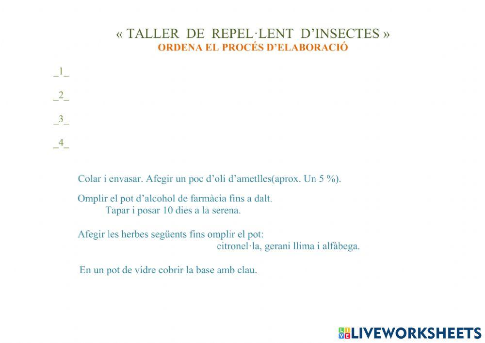 Procés elaboració repel·lent d'insectes