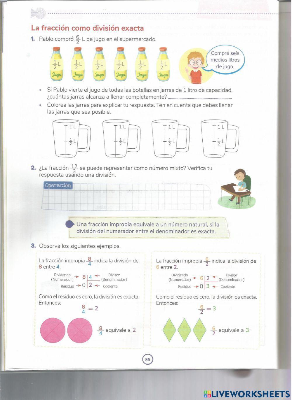 Fracción como división exacta