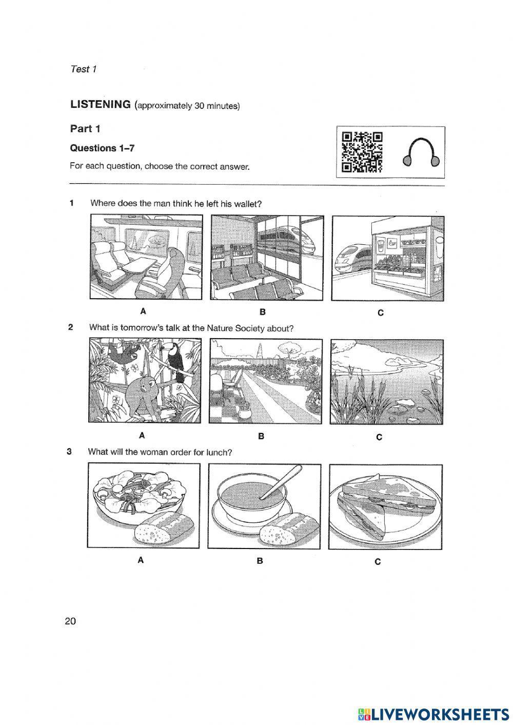 Authentic Practice Tests B1 Preliminary (PET) - Listening 1