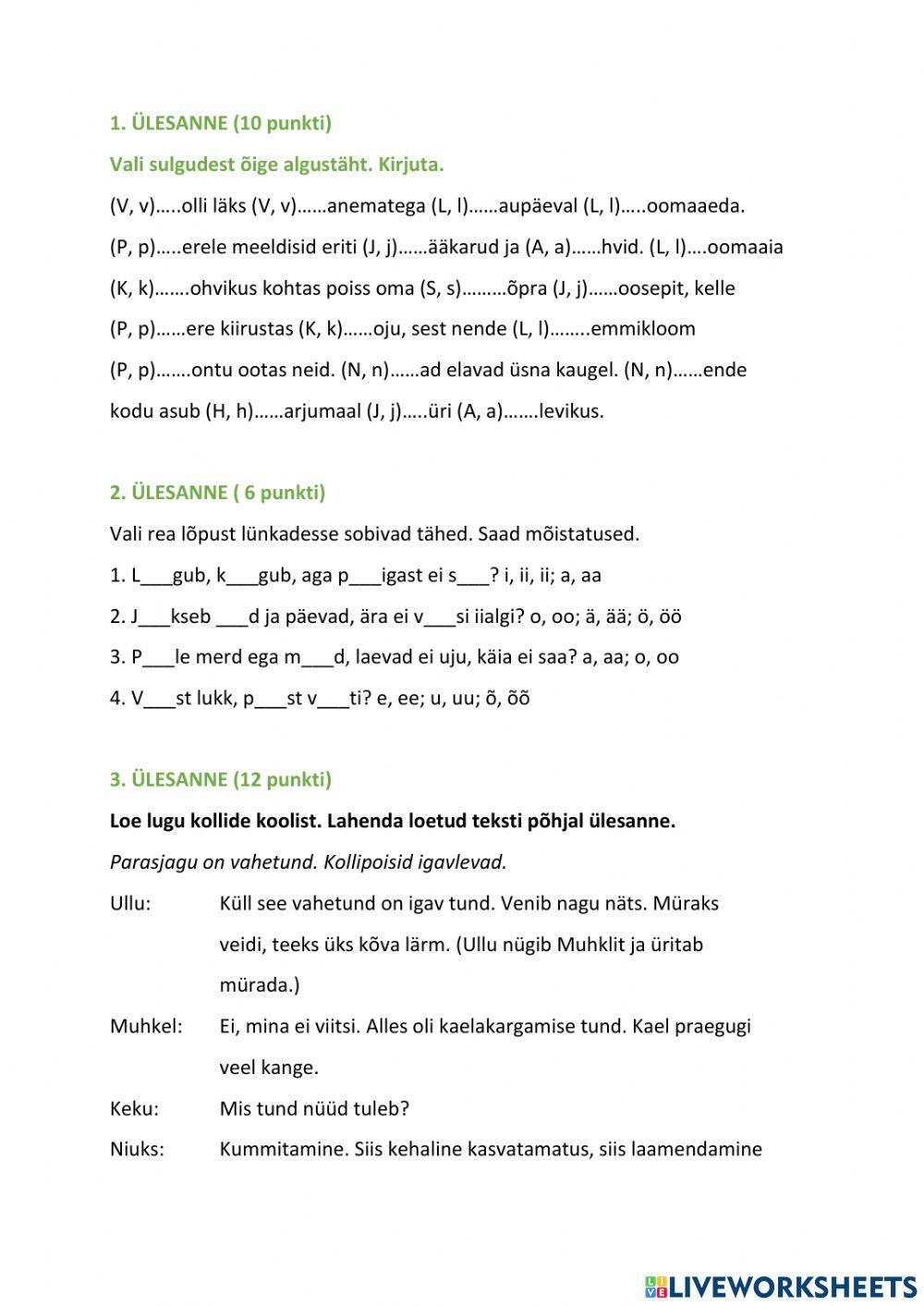 Eesti keele kordamine