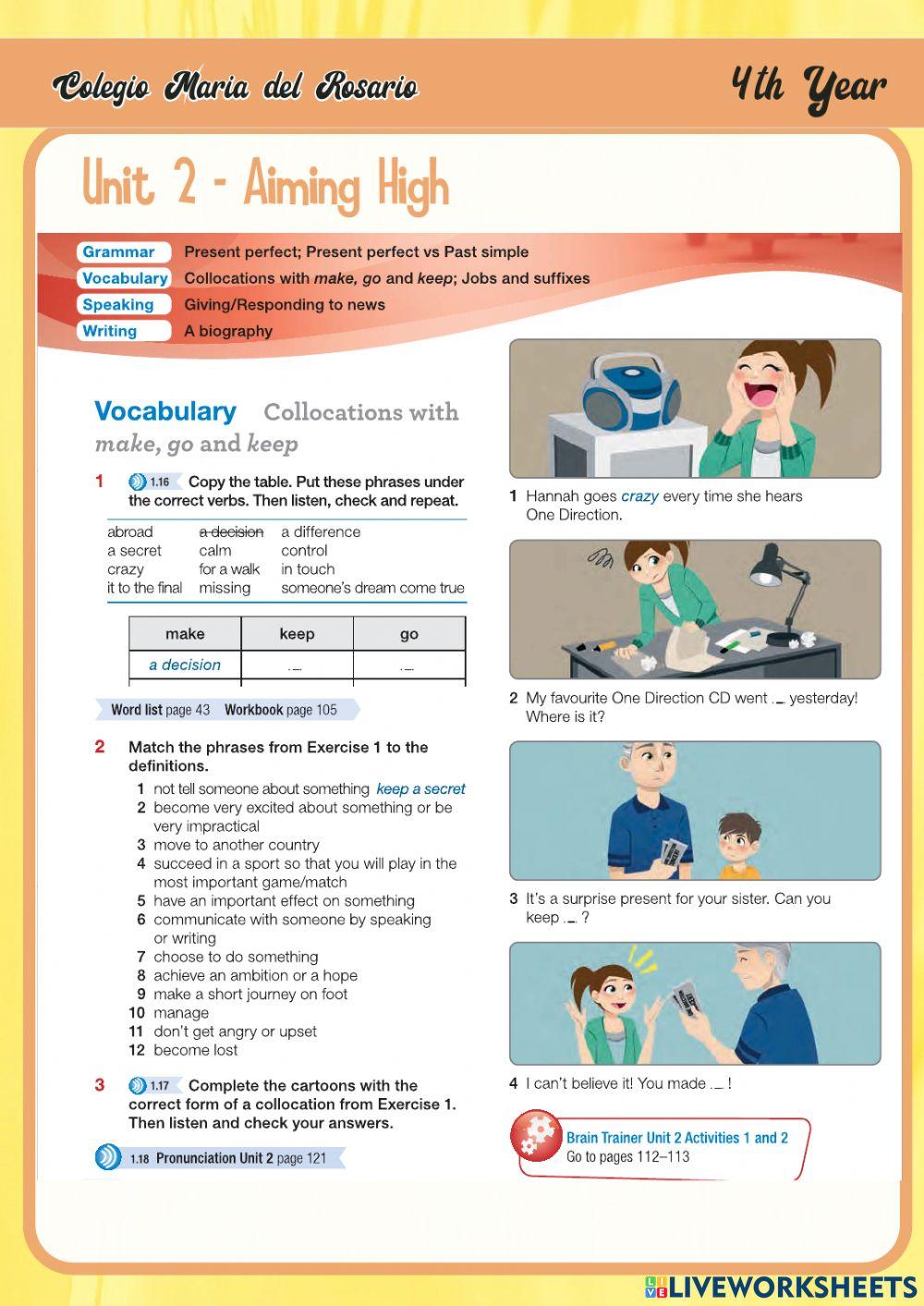 Vocabulary Next Move 4 unit 2