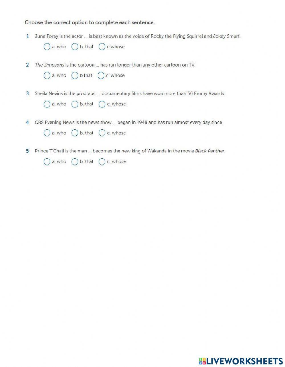 Restrictive and non-restrictive relatives clauses