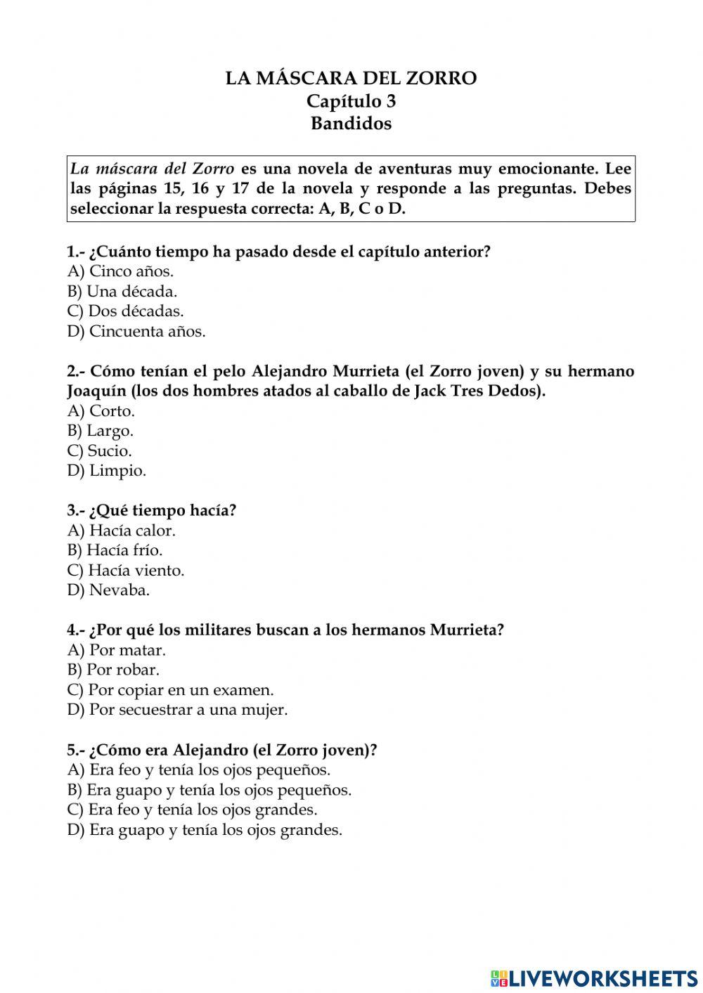 La máscara del Zorro Ficha 5 (3)