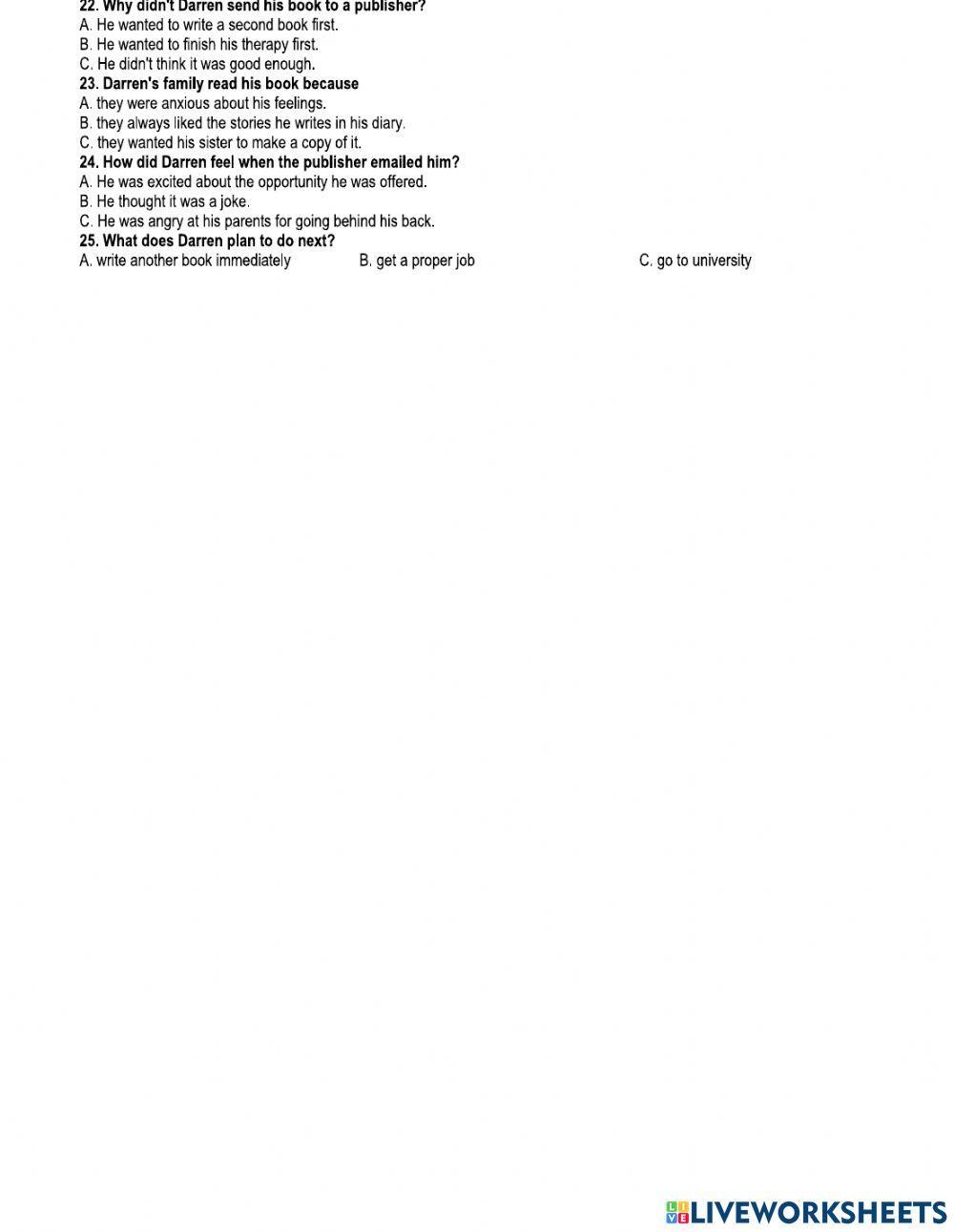 Simply B1 Test 1 Listening only worksheet Live Worksheets