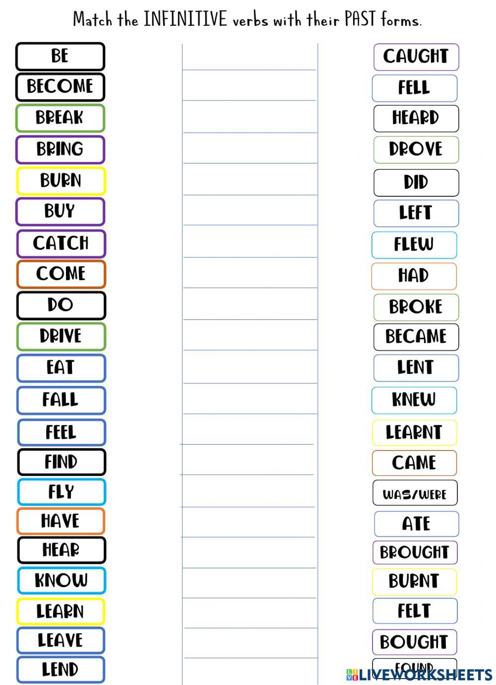 Irregular Verbs Matching 1