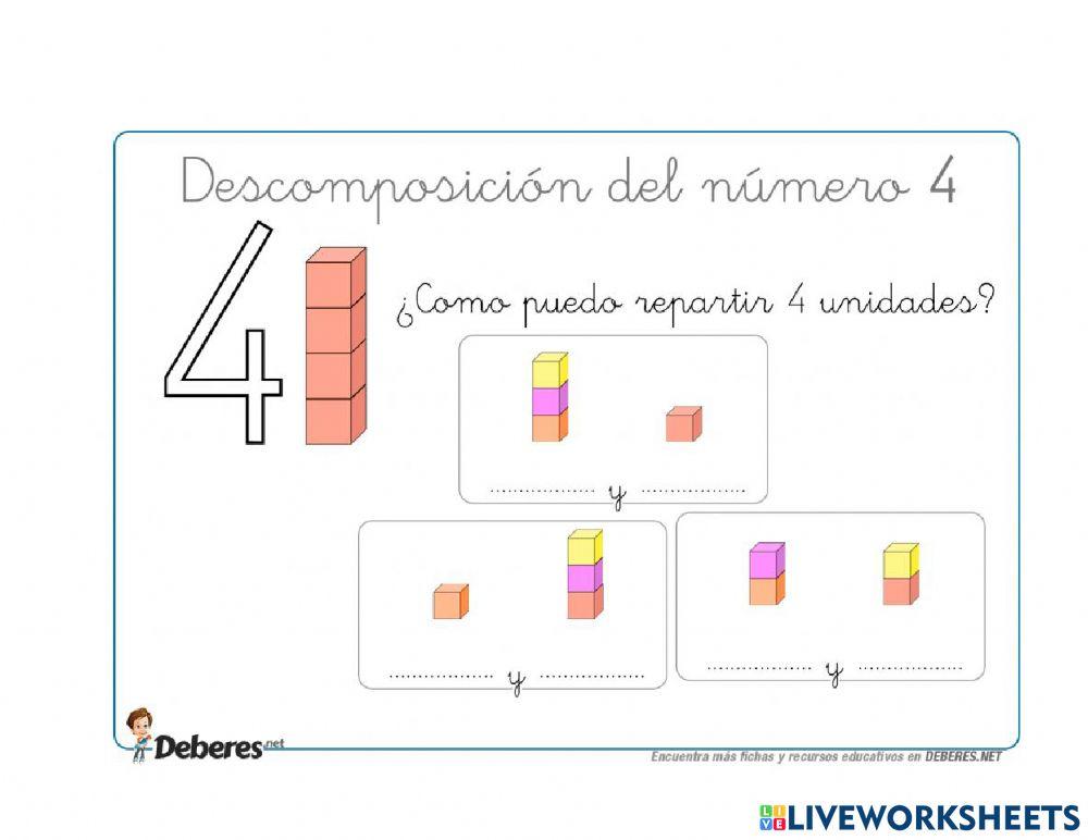 Descomposición numérica del 3 al 9
