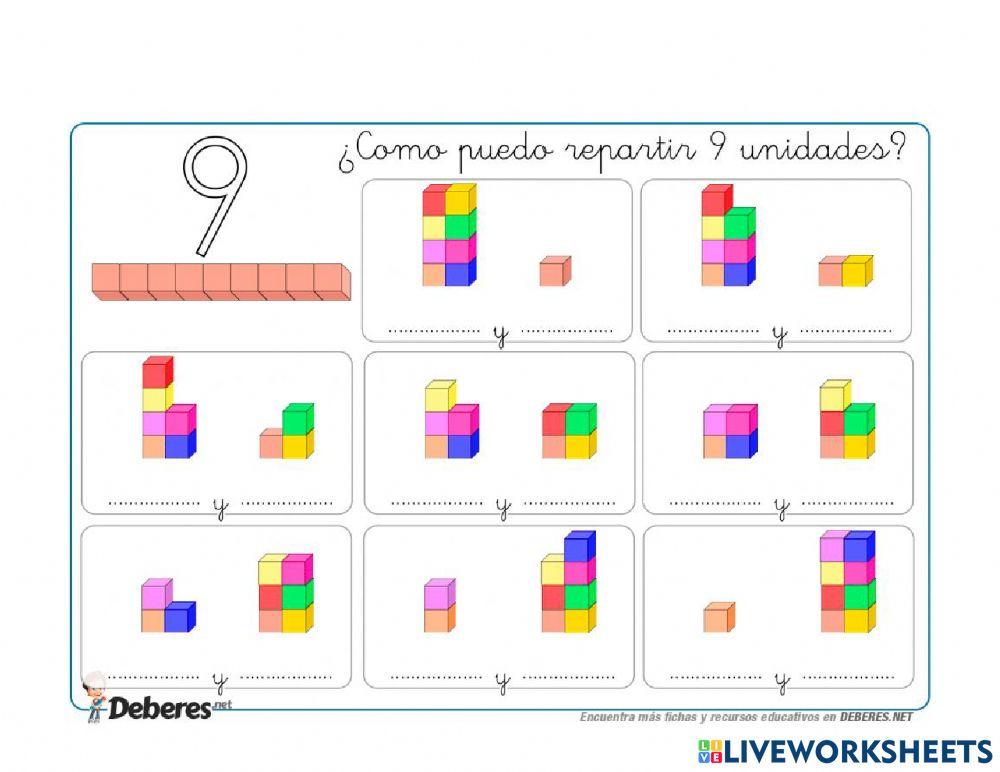 Descomposición numérica del 3 al 9