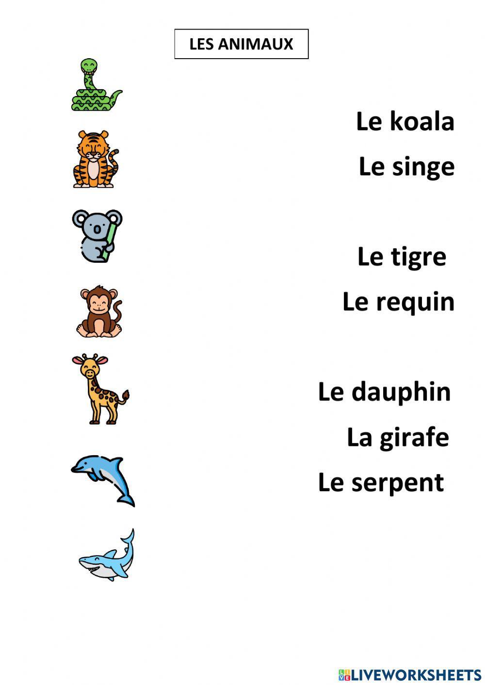 Les animaux sauvages