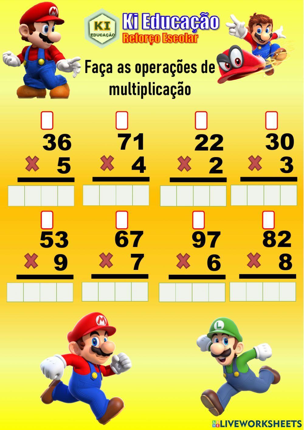 Multiplicação Um dígito  01 - 3