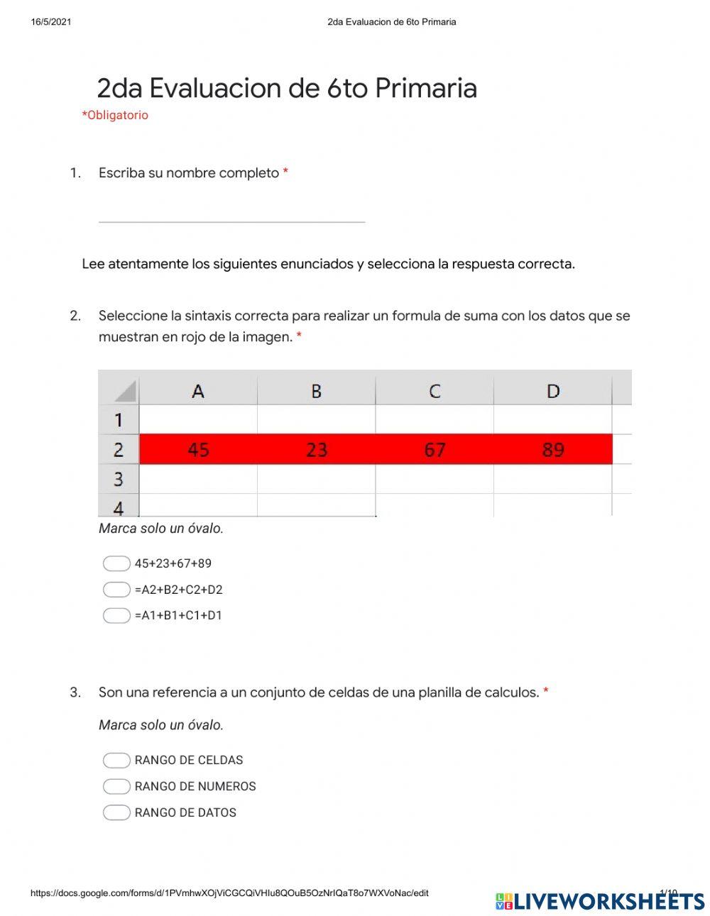 Evaluacion de Computacion