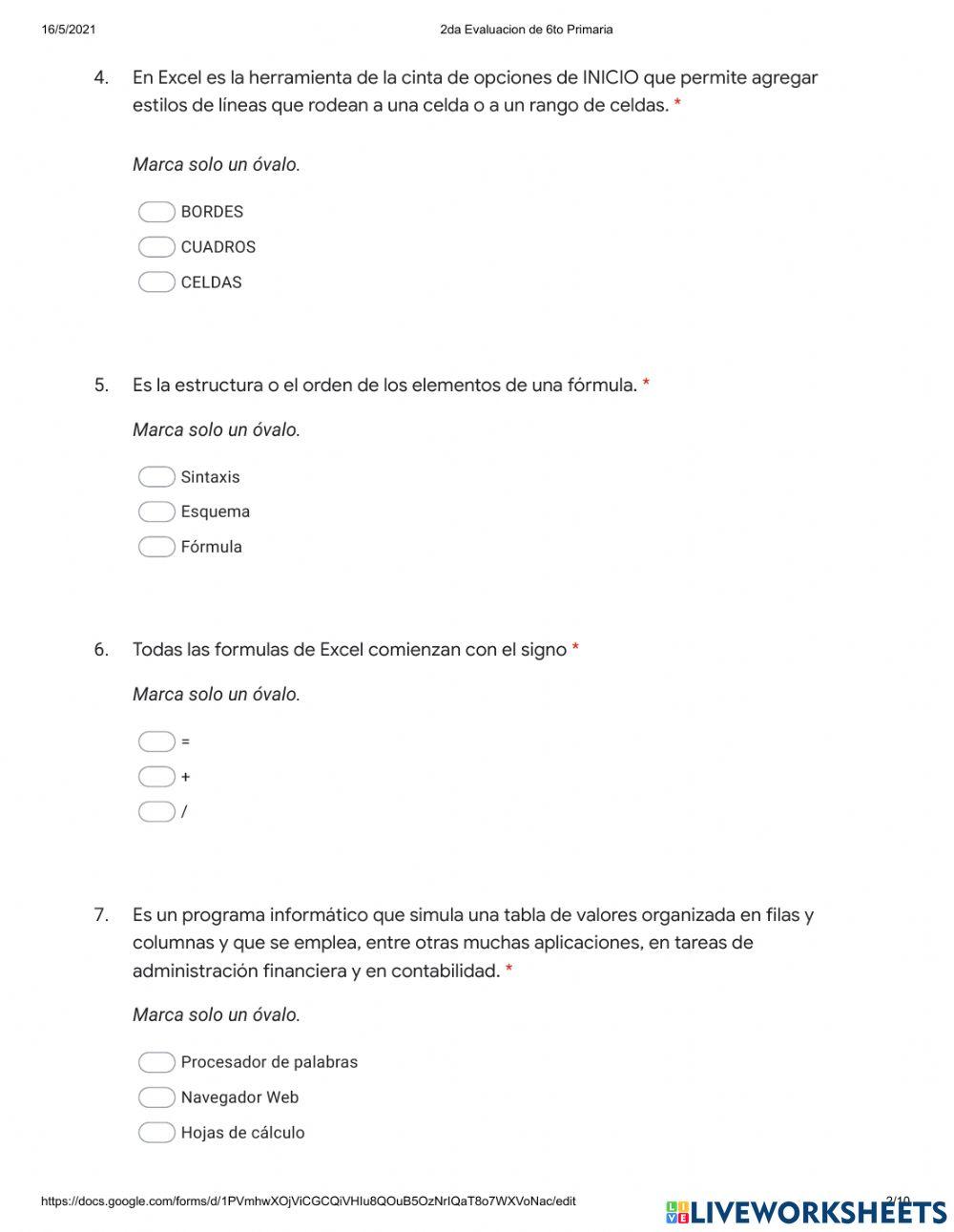 Evaluacion de Computacion