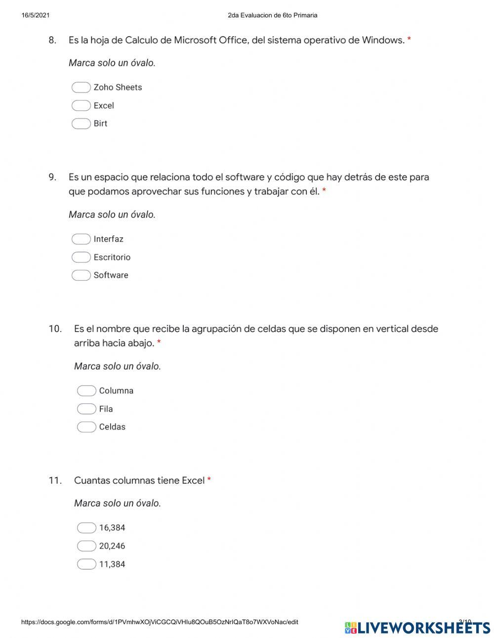 Evaluacion de Computacion