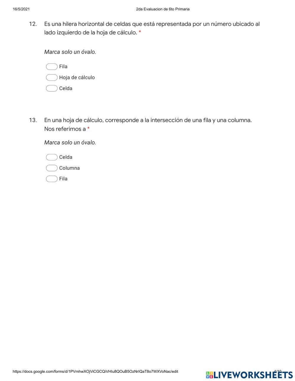 Evaluacion de Computacion