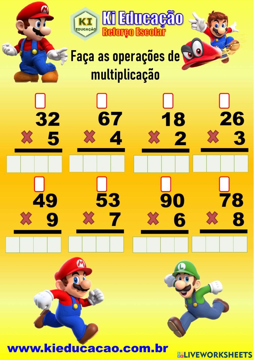 Multiplicação Um dígito  01 - 2