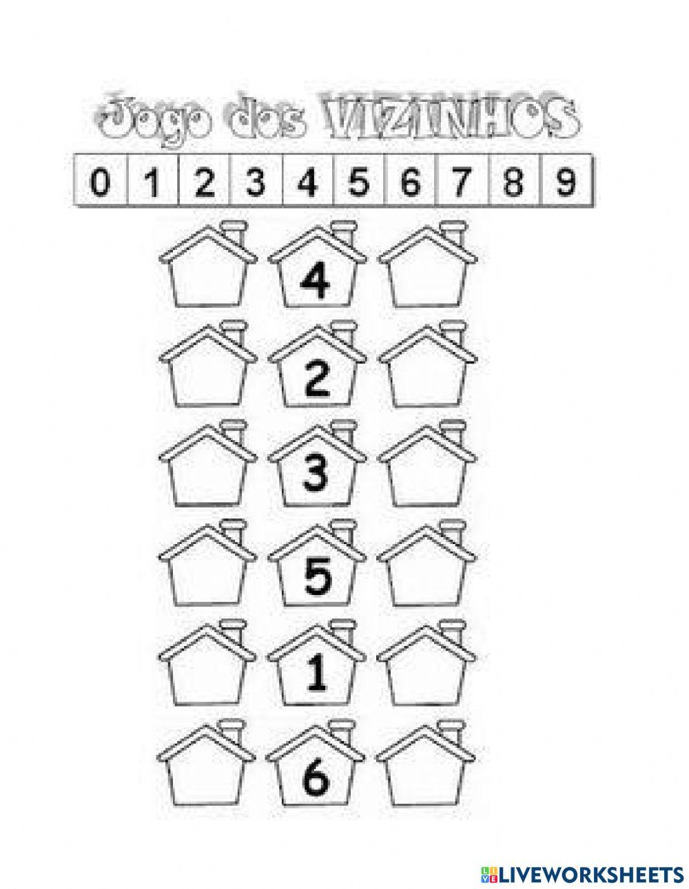 Antecesor y sucesor 0 al 7