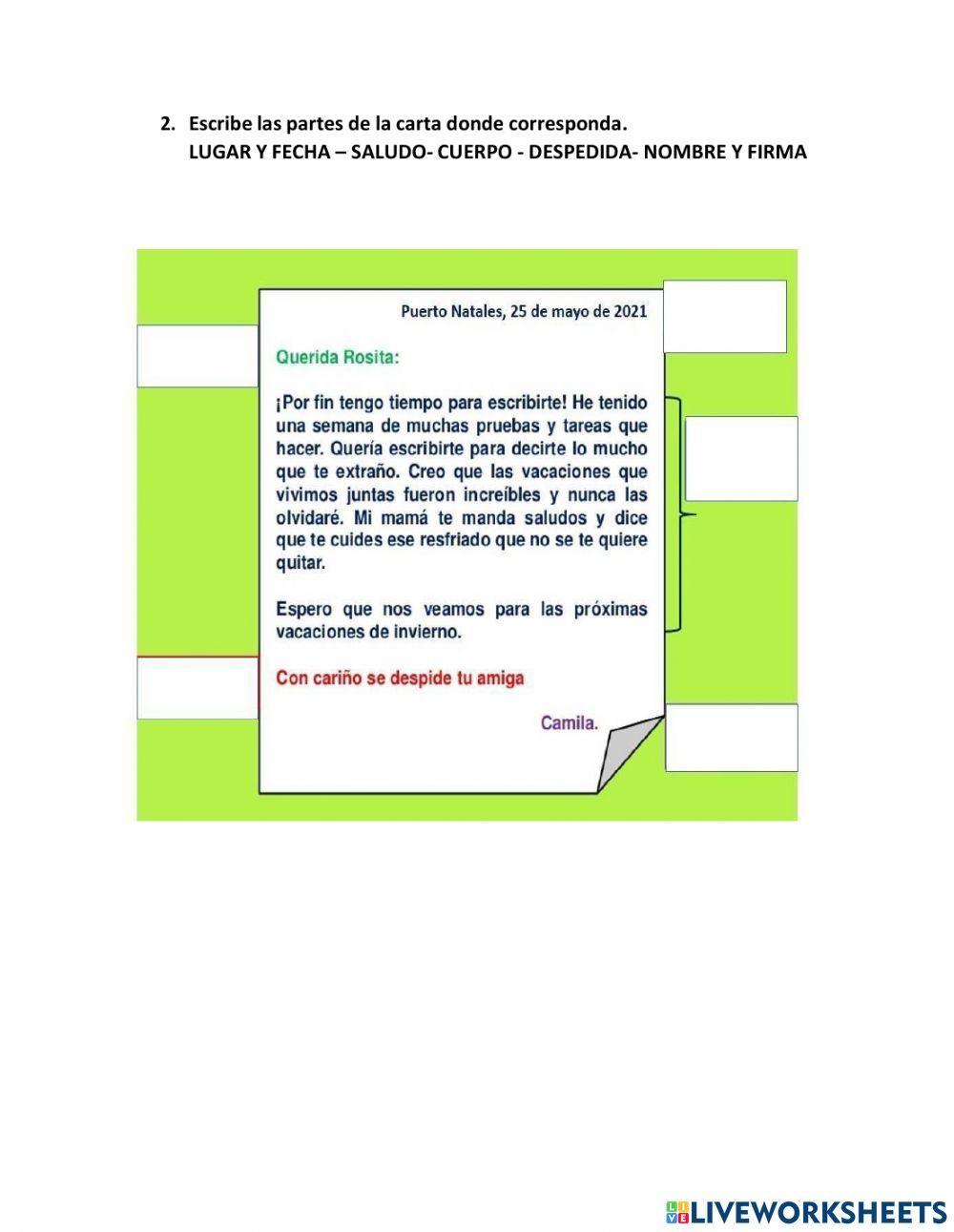 ESTRUCTURA DE LA CARTA