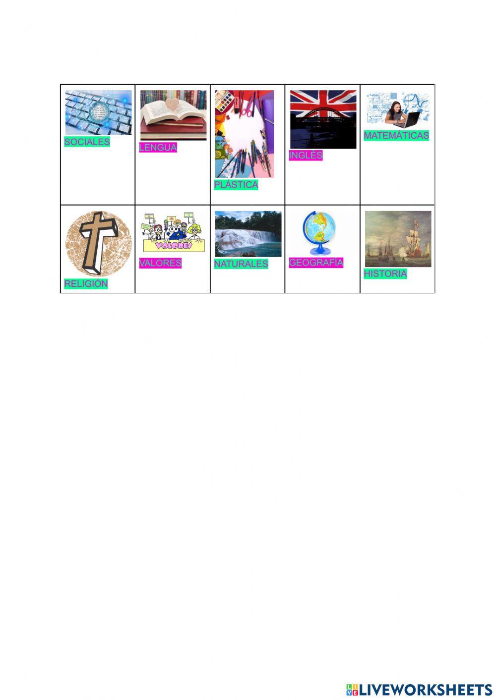 Sopa de letras asignaturas