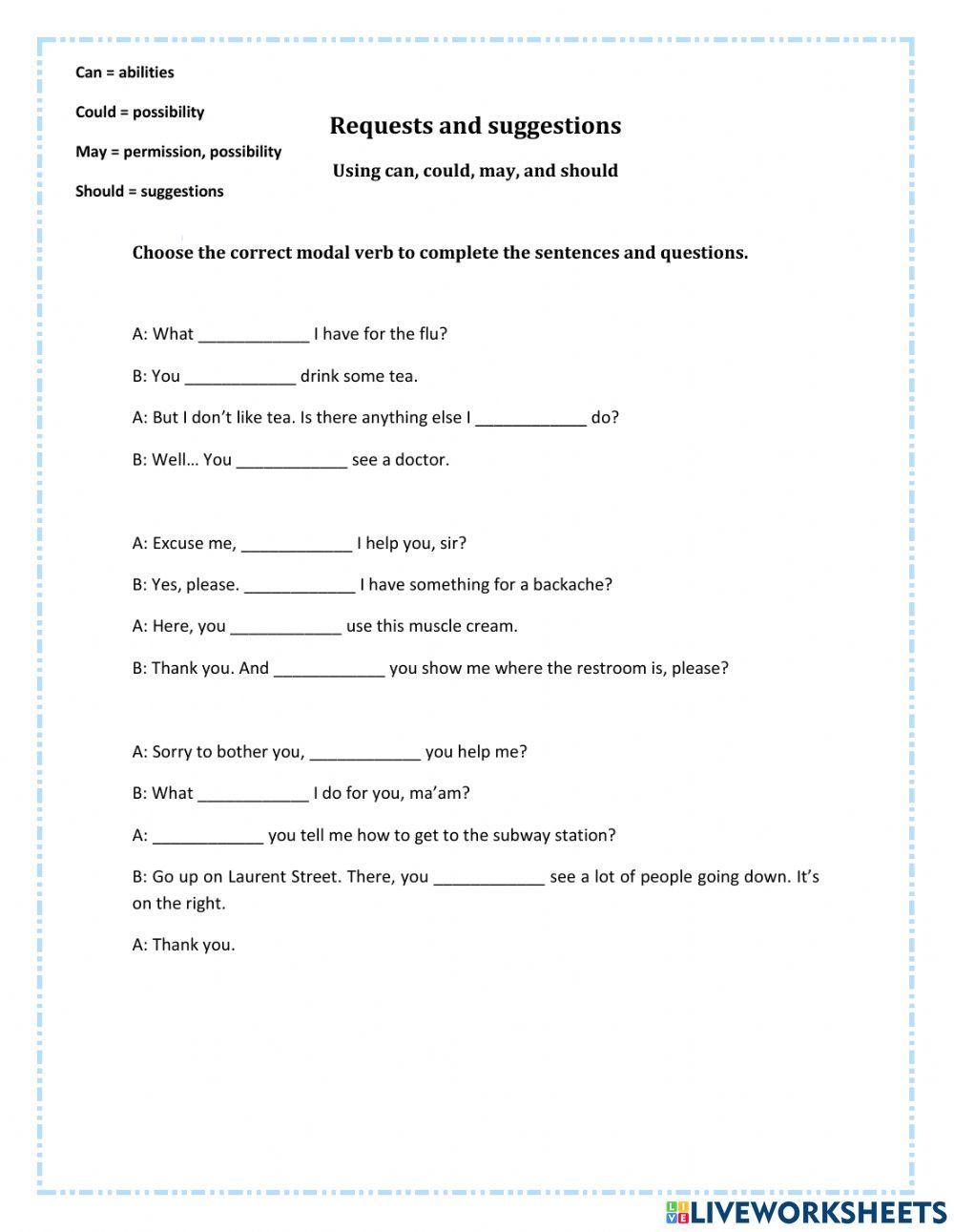 Requests and suggestions