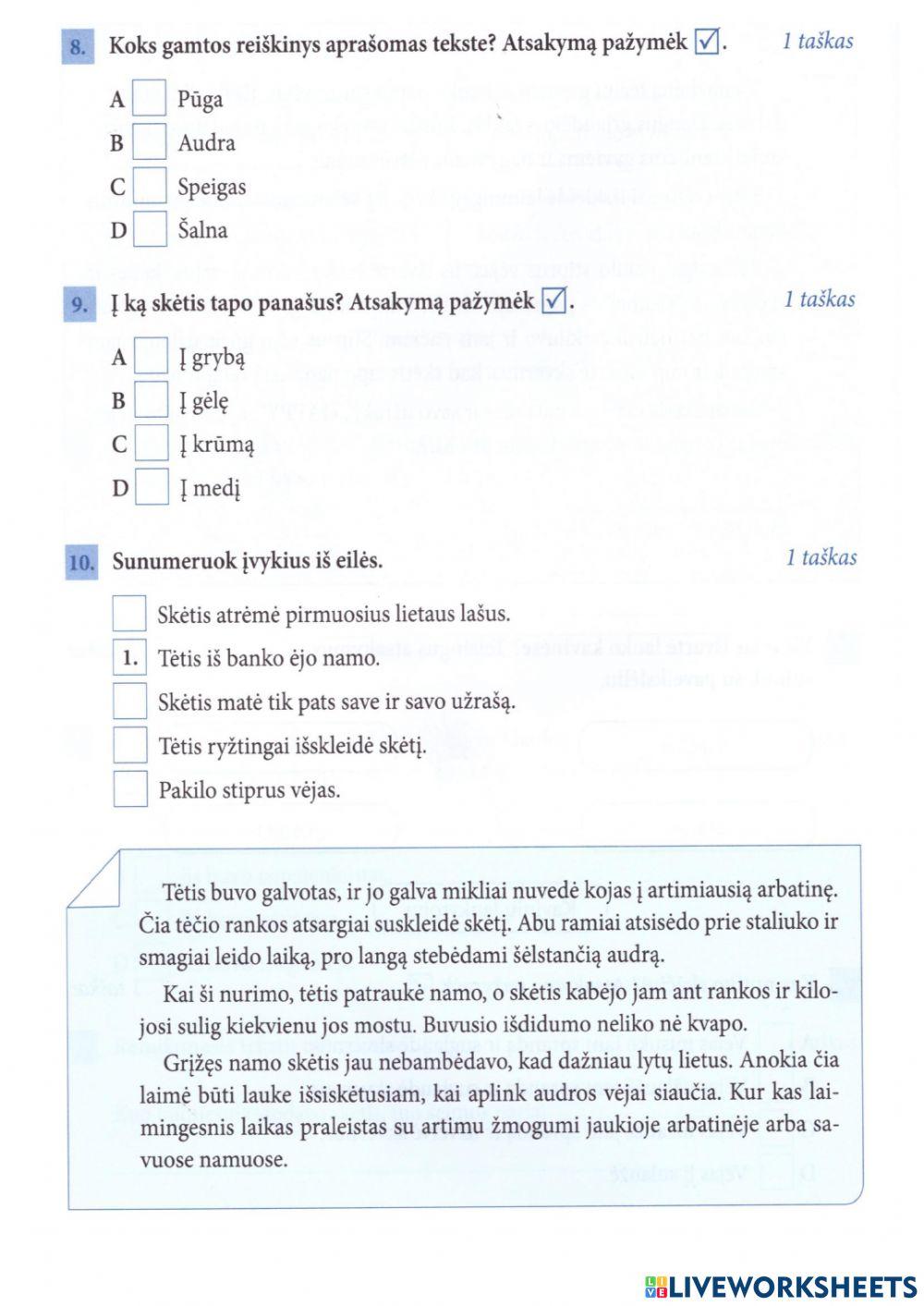 Teksto suvokimo testas