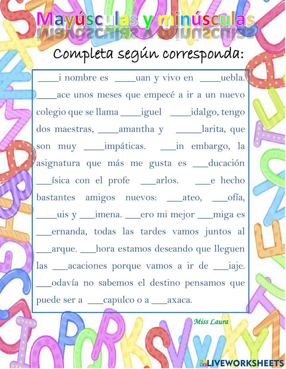 Mayúsculas y minúsculas Mayúsculas y minúsculas